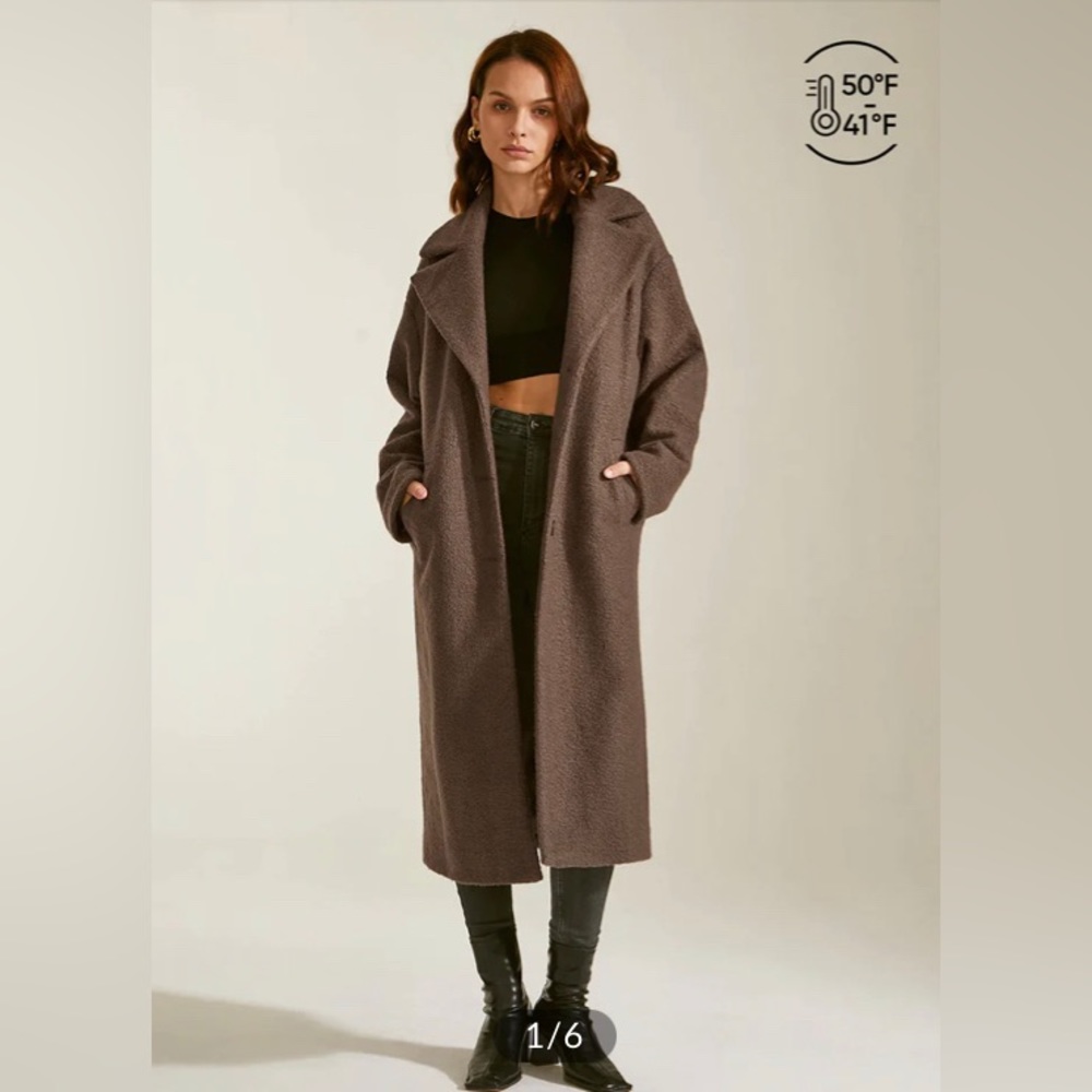 NWT Brown wool blend coat